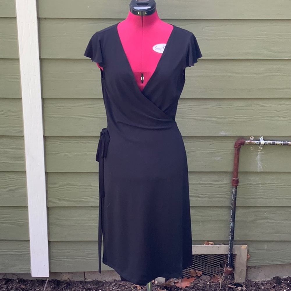 Flutter sleeve wrap dress